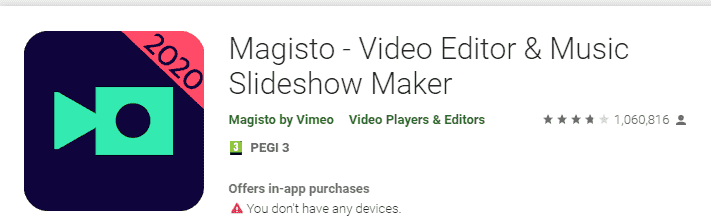 האפליקציה Mangisto במסך ה- APP STORE באנדרויד