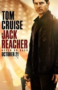 Jack Reacher Never Go Back כרזת הסרט