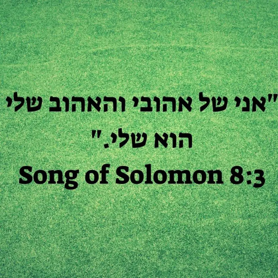 "אני של אהובי והאהוב שלי הוא שלי."... Song of Solomon 8:3