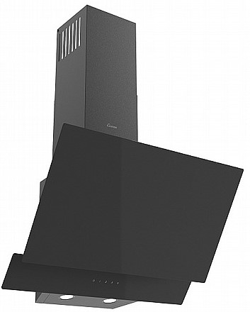 קולט אדים 60 דיגיטלי LUXOR שחור זכוכית 2 מדפי אלכסון LX 60 D-G2-BLK