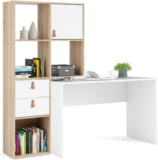 Work station with writing desk and library model Samba from Home Decor