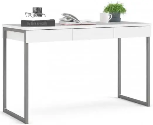 שולחן כתיבה עם מגירות ורגלי ברזל דגם ענת מבית Home Decor - צבע לבן